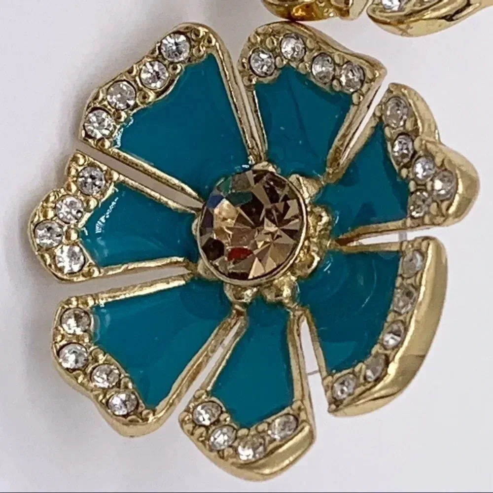 Kate Spade Garden Grove Blue Jeweled Earrings